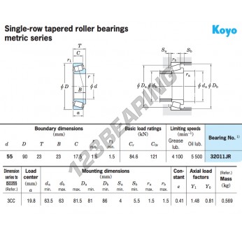KOYO 32011 TAPERED ROLLER BEARING