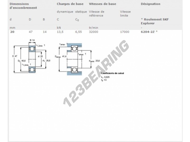 Deep Groove Ball Bearing 64 2z Skf x47x14 Mm 123bearing Deep Groove Ball Bearing 64 2z Skf x47x14 Mm 123bearing